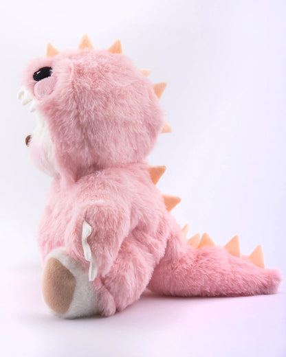 UykuPof™ Pembe Tüylü Dino Puffy